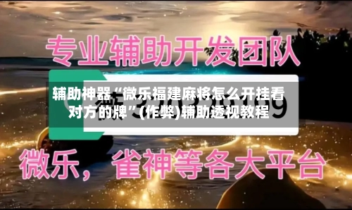 辅助神器“微乐福建麻将怎么开挂看对方的牌”(作弊)辅助透视教程