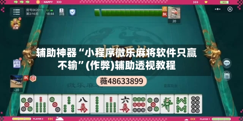 辅助神器“小程序微乐麻将软件只赢不输”(作弊)辅助透视教程-第3张图片