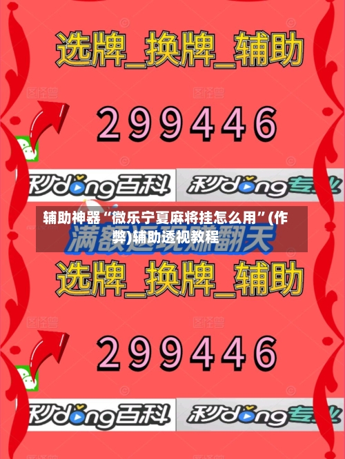 辅助神器“微乐宁夏麻将挂怎么用”(作弊)辅助透视教程-第2张图片