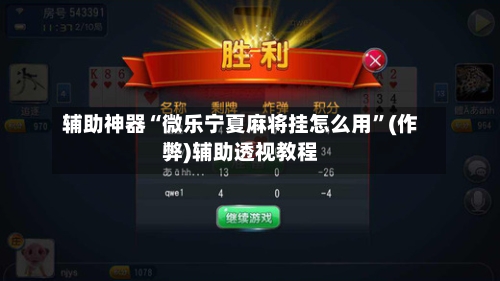 辅助神器“微乐宁夏麻将挂怎么用”(作弊)辅助透视教程-第3张图片