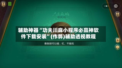 辅助神器“功夫川麻小程序必赢神软件下载安装”(作弊)辅助透视教程-第2张图片